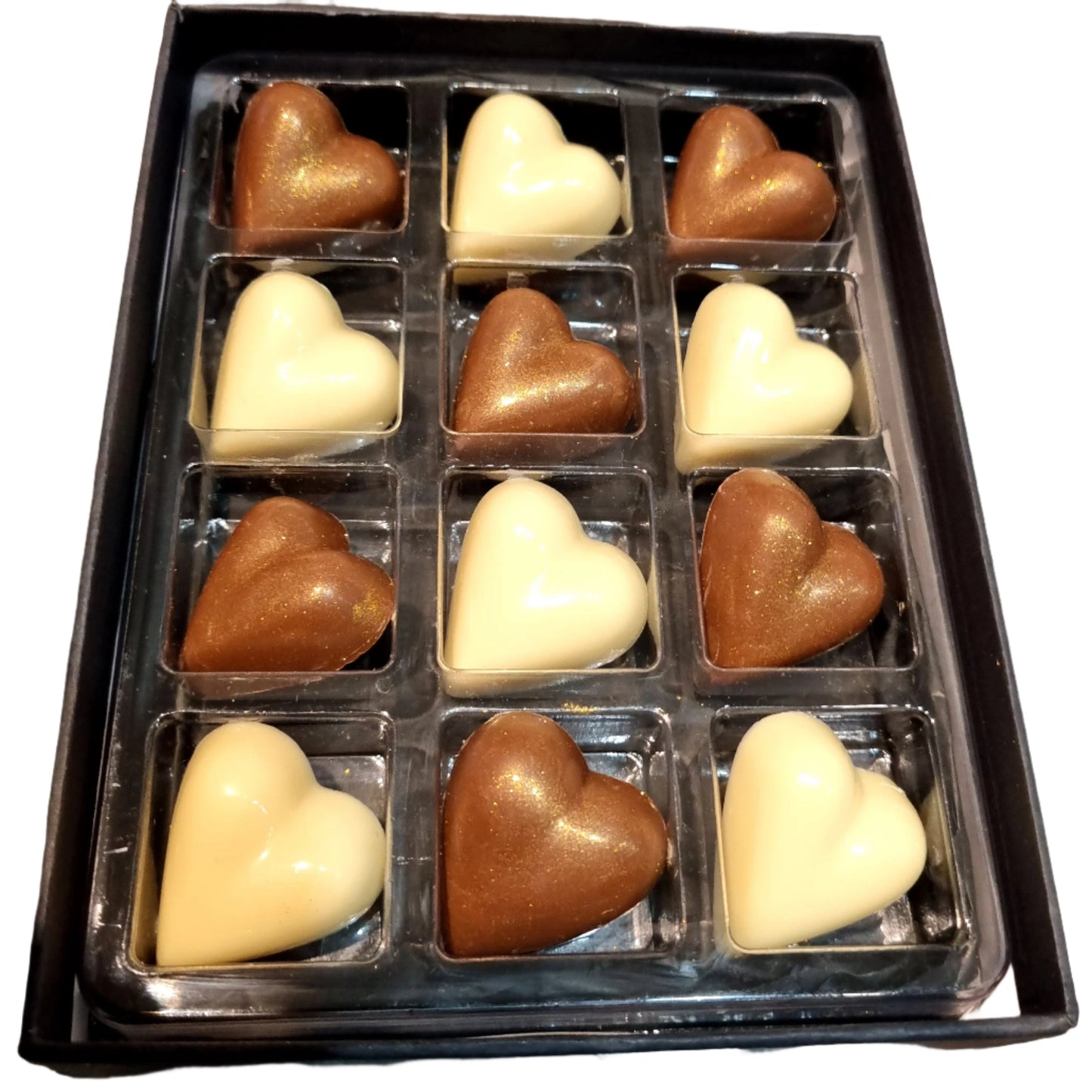12 piece chocolate heart giftbox