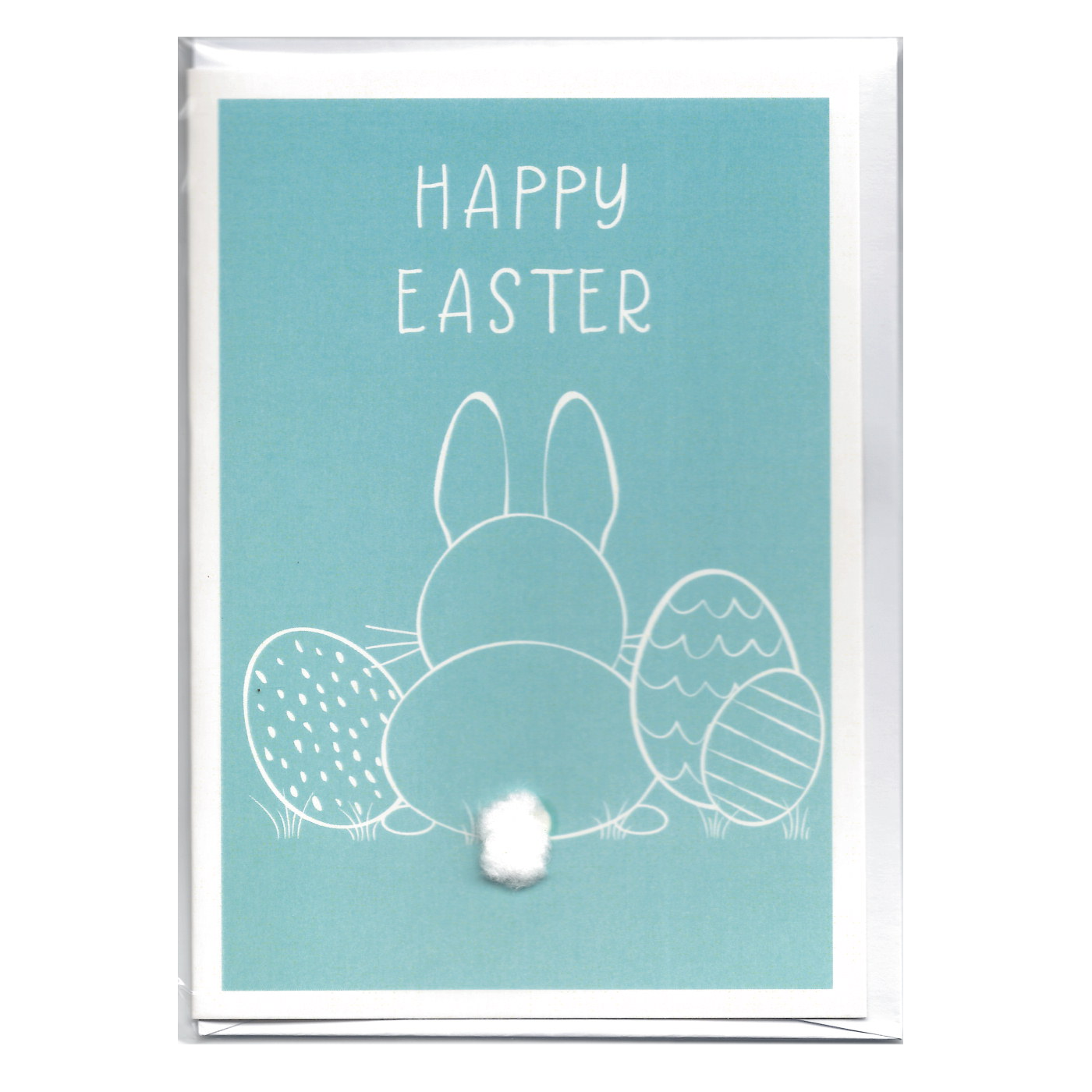 Happy Easter Greeting Card Fluffy Bunny