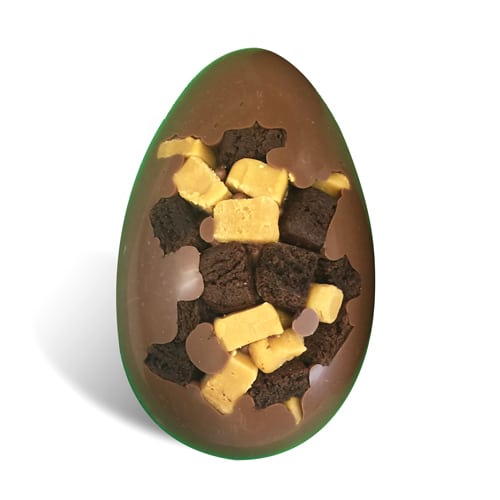 Brownie Caramel Fudge Peek Egg